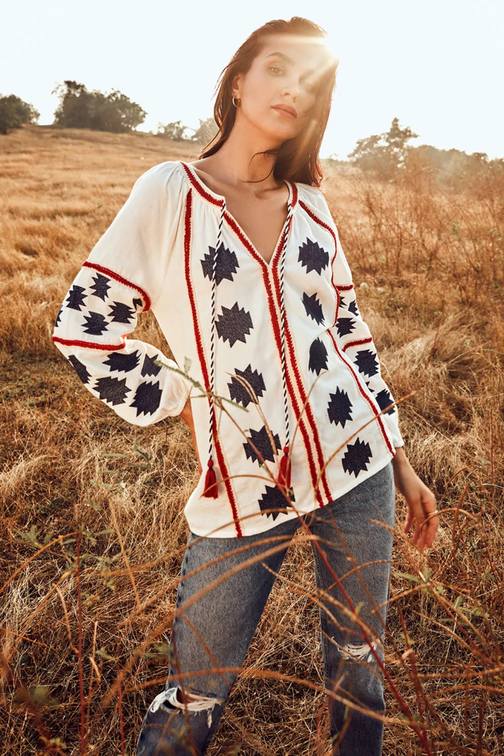 The Boho Embroidered Blouse